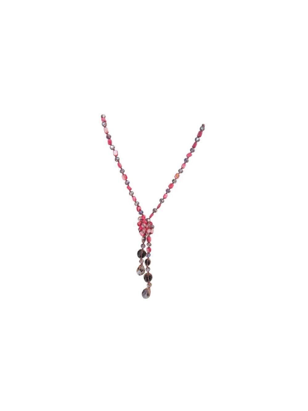 Women's MIXIT Pink Beaded Lariat Necklace One Size